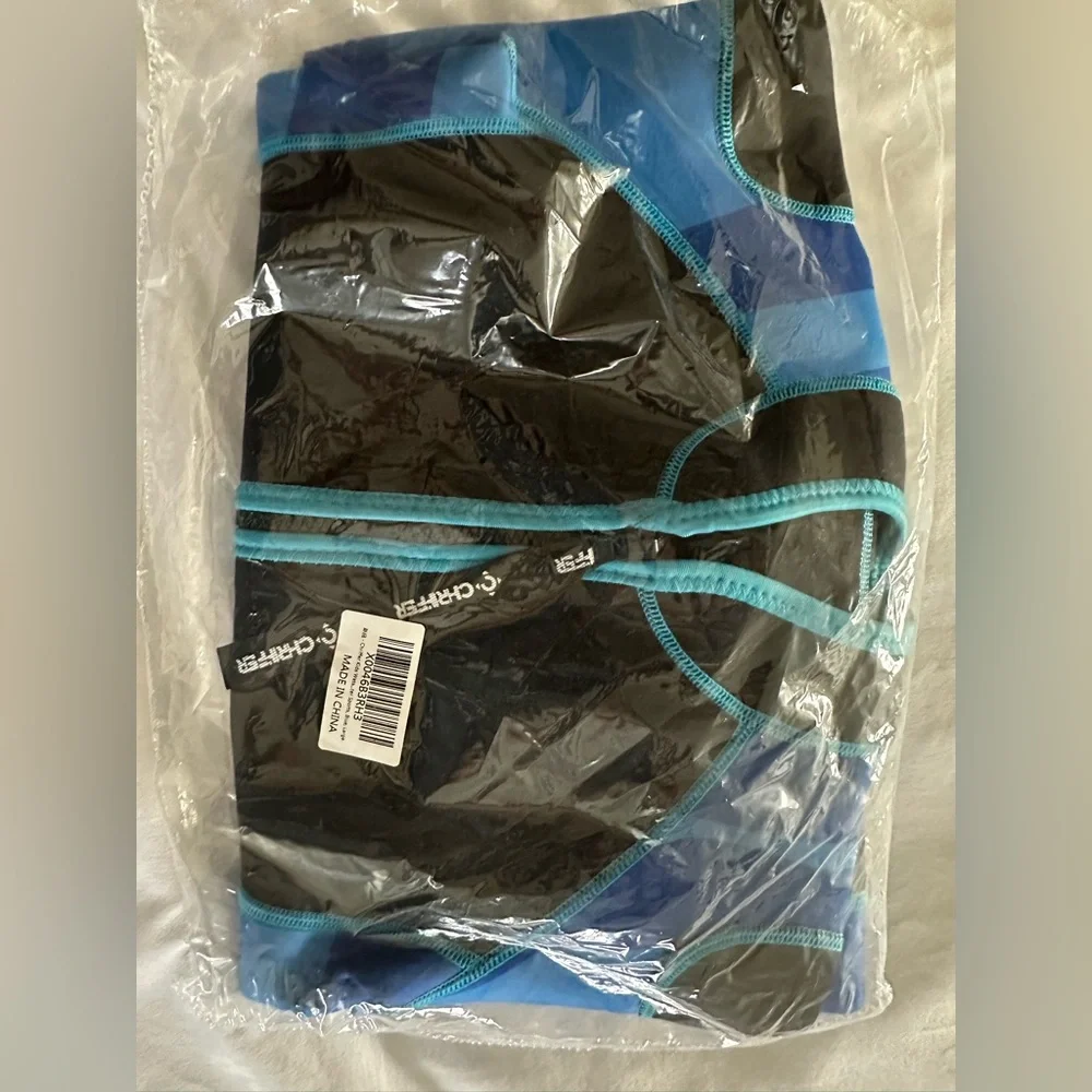 Chriffer Kids Large Shorty Wetsuit‎ Blue Black Front Zip Swim Surf NIP